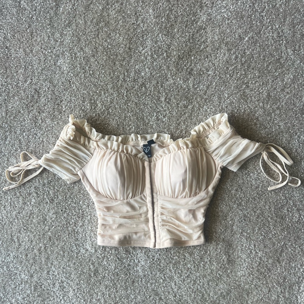 windsor Cream Off-Shoulder Top